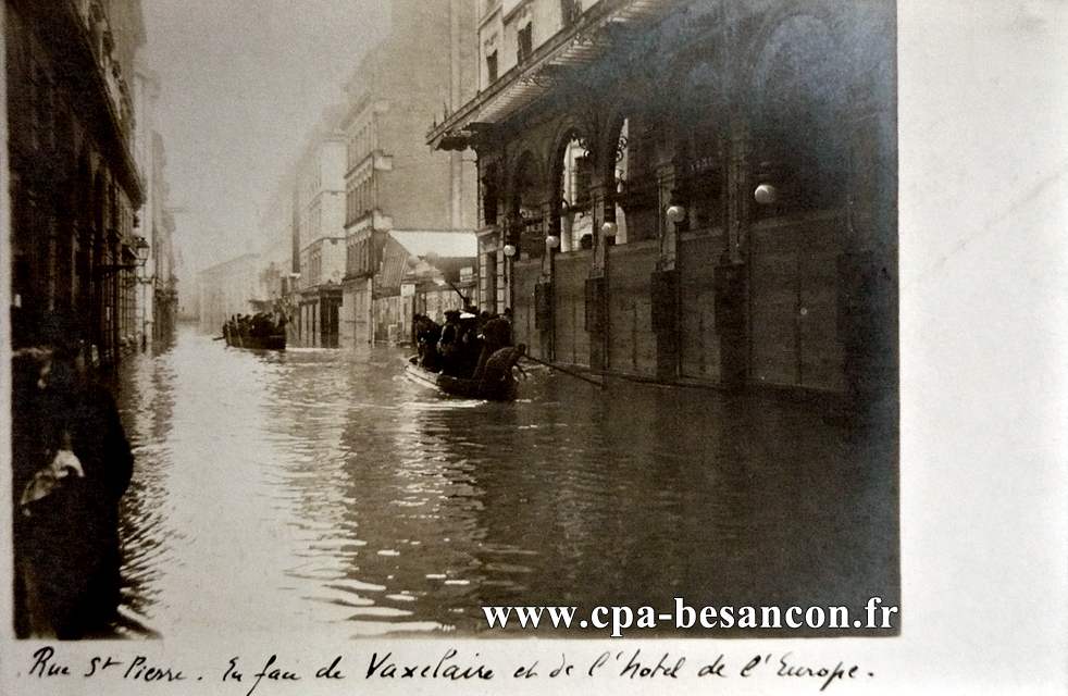 Rue St Pierre. En face de Vaxélaire et de l'hôtel de l'Europe.